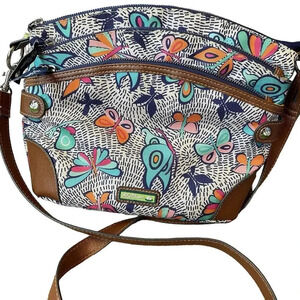 Lily Bloom Purse Crossbody Bag Night Flight Butterfly Zipper Multiple Pockets